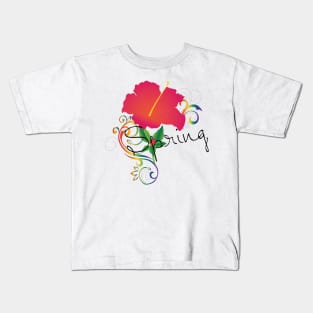Spring Hibiscus Kids T-Shirt